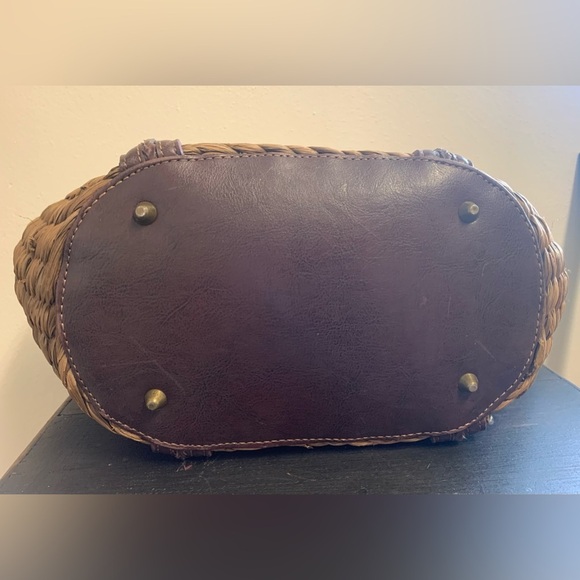 Coldwater Creek Brown and Dark Brown Woven Tote - Picture 7 of 9